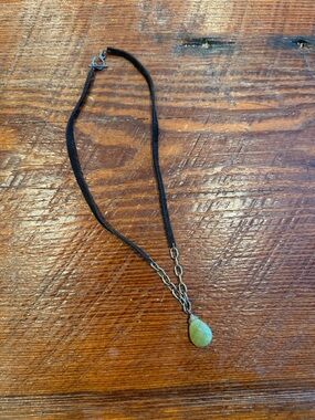 Green Teardrop Pendant Necklace - Women Jewelry